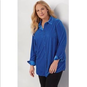 [ soft surroundings ] velvet boyfriend top NWOT